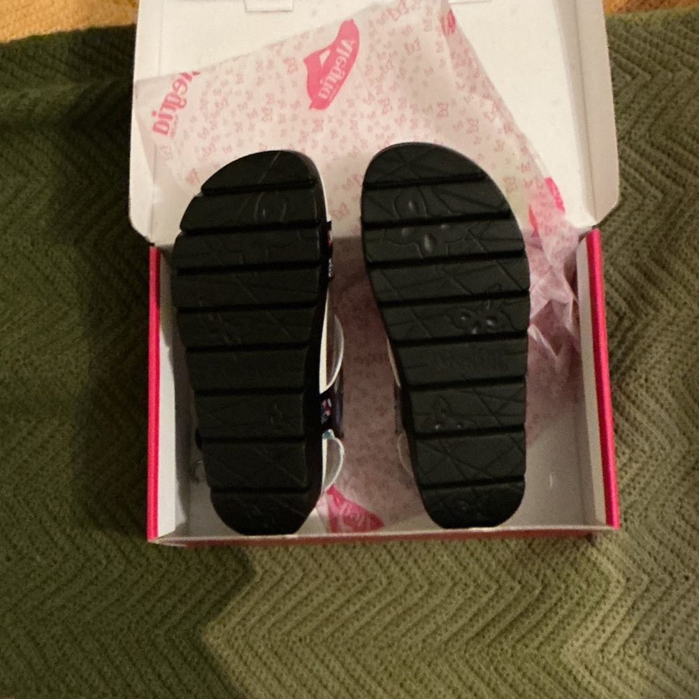 Alegria Black Multicolor Skull Sandals - Picture 2 of 3